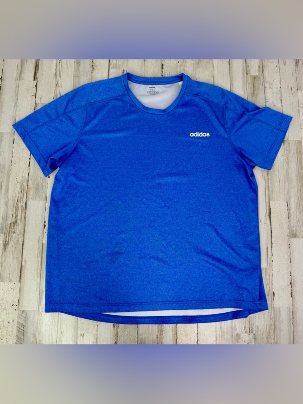 Adidas Tee Men's 2XL Blue Polyester Short Sleeve T-Shirt